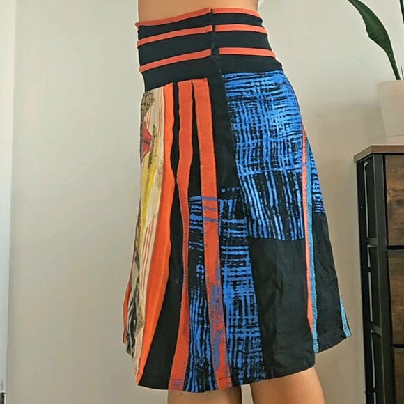 Vtg Save the Queen Patchwork Skirt — Italian Art-to-Wear, Size M Whimsical - Picture 15 of 17